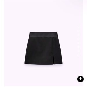 Zara Black Combination Satin Effect Skort Size S